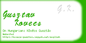 gusztav kovecs business card