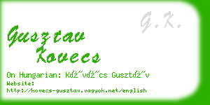 gusztav kovecs business card